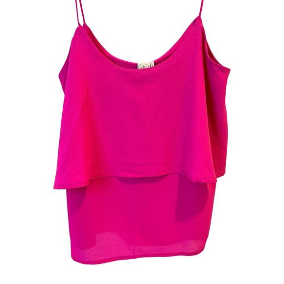 Anthropologie Coquette Paper Crane Like New Pink Tiered Layered spaghetti strap - Picture 1 of 6